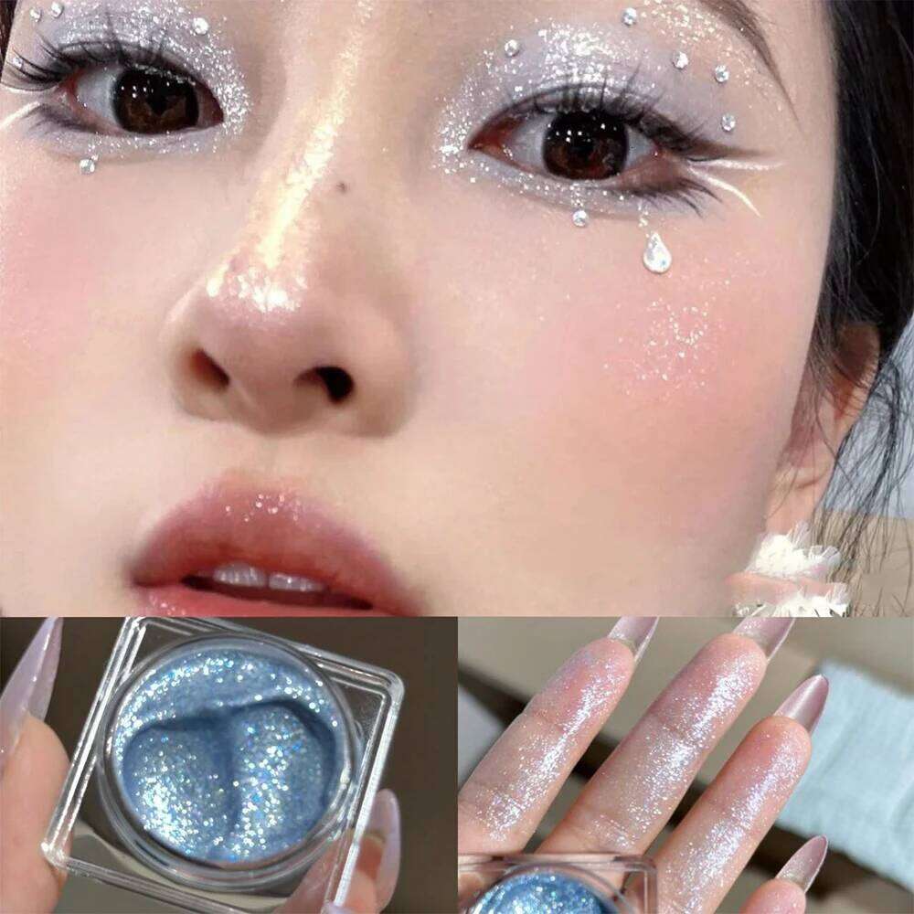 Pink Gel Glitter Eyeshadow Liquid Pearl Highlighter Monochrome Dia Shimmer Silkworm Brighten Highgloss Sequins Quick Drying X250726