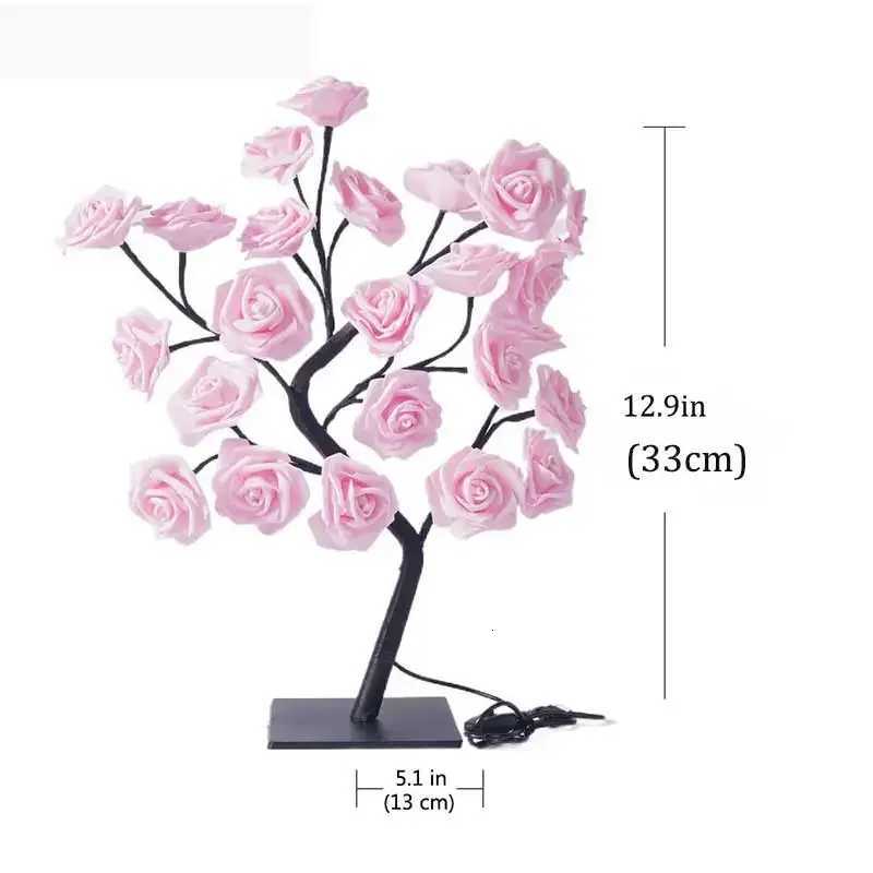 24 LED Rose Lamp Rose Light Tree Table Top Decorations for Wedding Mothers Day Valentines Day Decorations Gift for Girls MomXJ250725