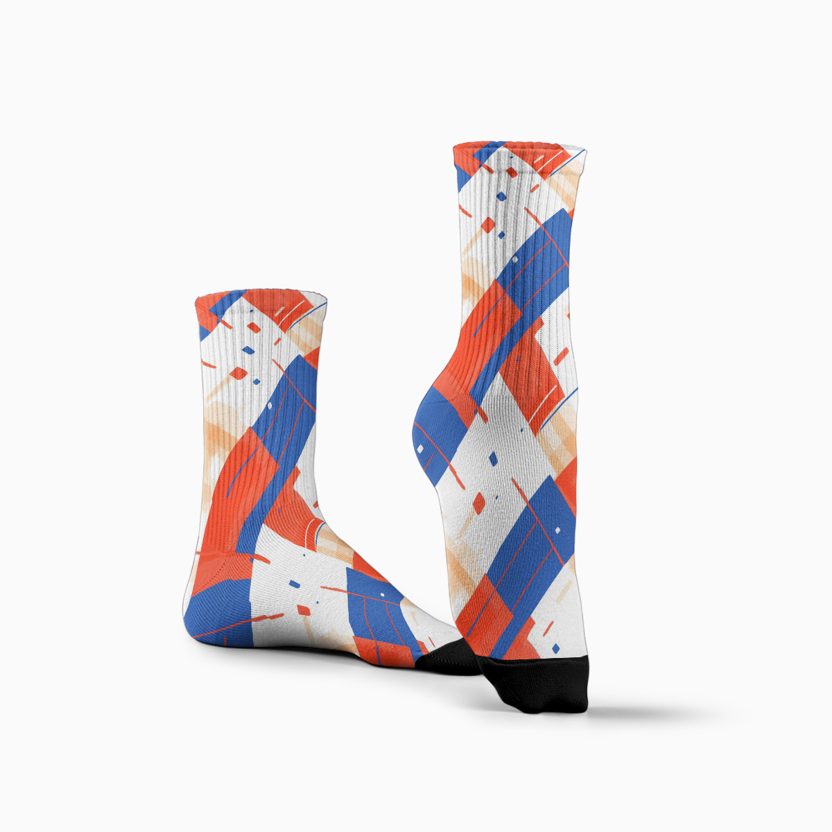 Trendy Geometric Print Breathable Unisex Tube Designer Socks C088