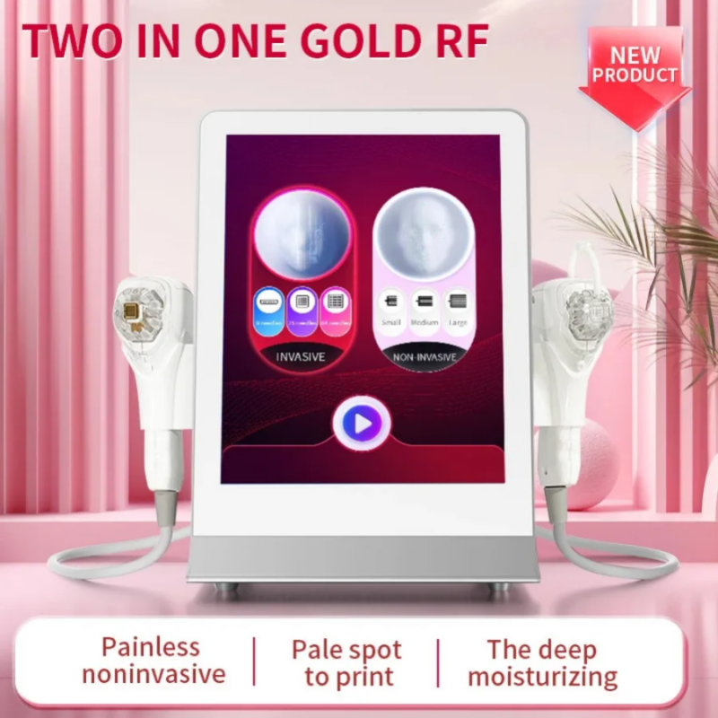 2 In 1 Gold RF Face Lifting Machine RF Microneedling Machine Needle Tretch Facial Marks Removal And Body Skin Microneedle Machine