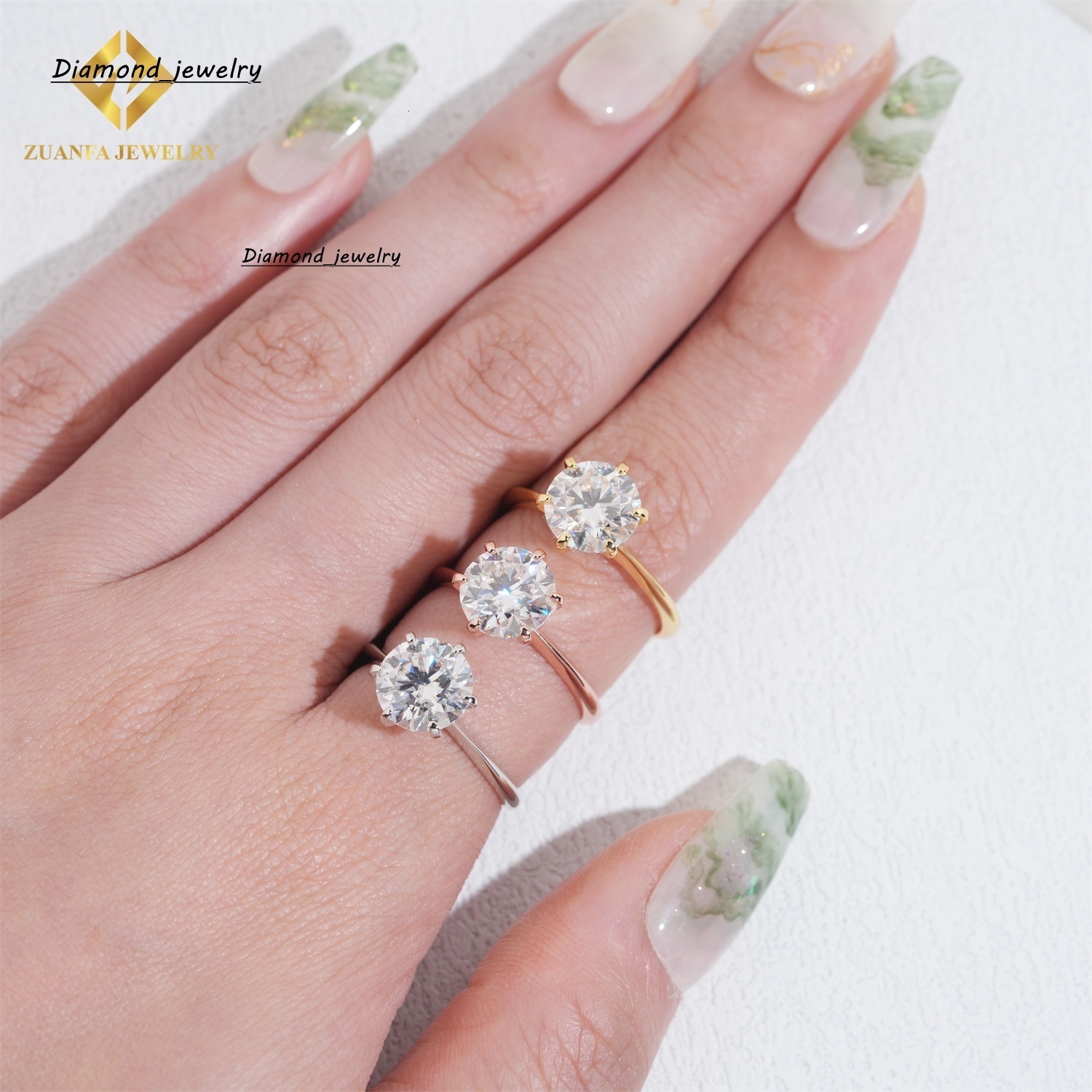 Custom Jewelry for Gift Moissanite 9.0 Engagement Ring Wedding Ring Moissanite 3ct Ring