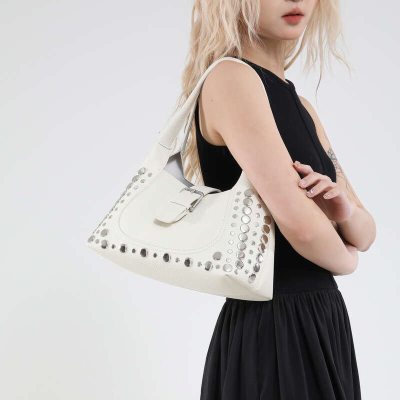 2025 New Y2K Style Women's with Rivets, Underarm Bag, Elegant Niche Large Capacity Commuter Shoulder Bag