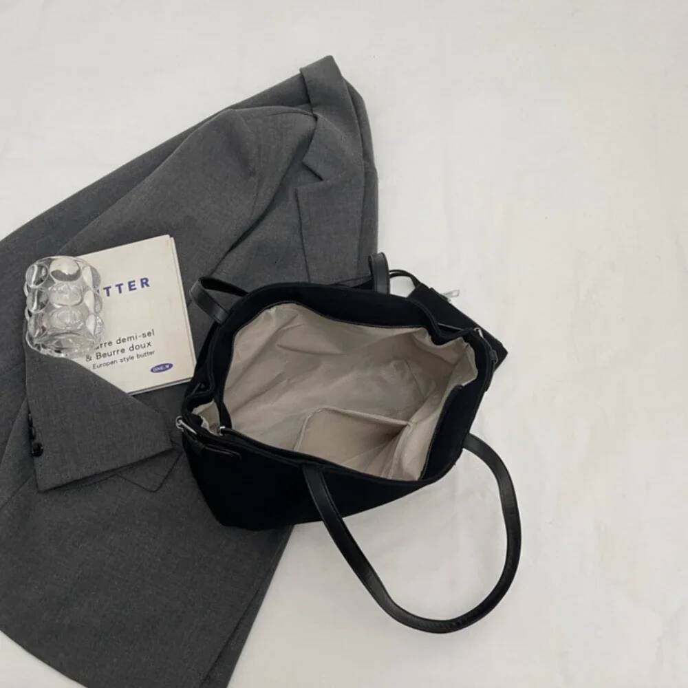 Advanced Retro Tote 2025 High Quality Faux Suede Shoulder With Zipper Commuting Top-Handle Bag Purses And Handbags