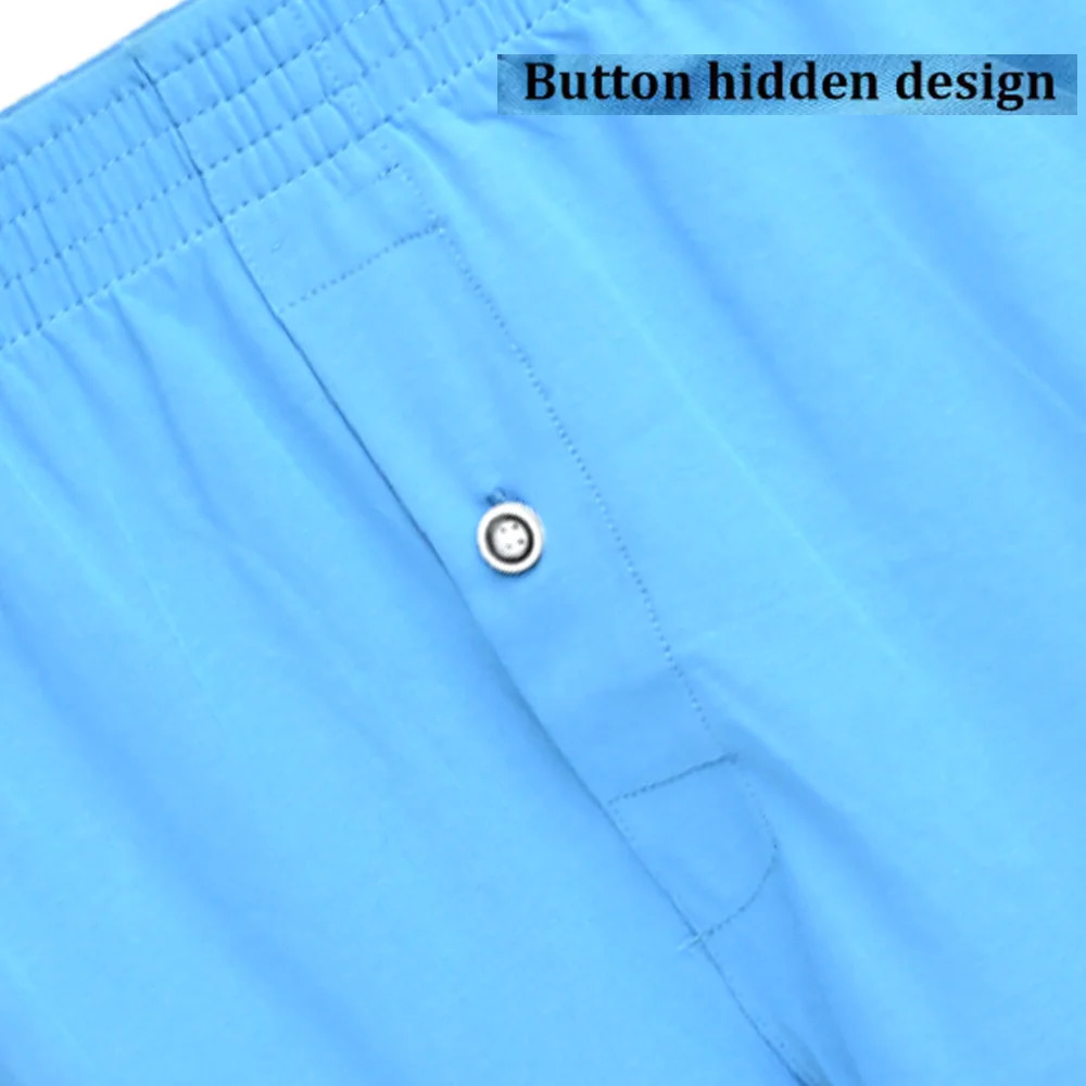 Mens Cotton Underwear Boxer Shorts Casual Elastic Waistband Button Man Underpants Large Size Comfortable For Home 250725