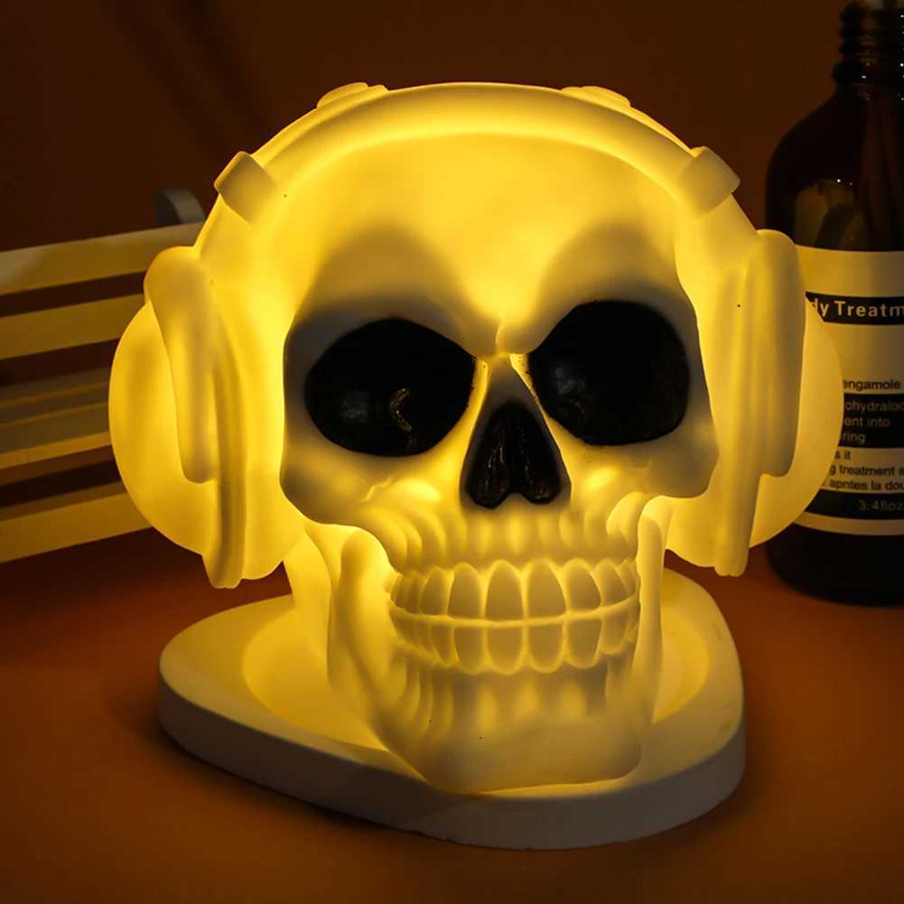 Halloween Decoration Skull LED Night Light Bedroom Table Horror Ghost Lamps Room Decor Bedside Lighting Lamps for Kid Gift XJ250725
