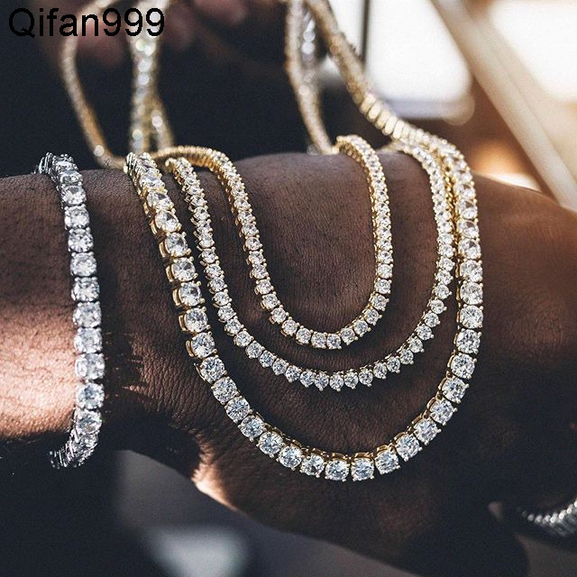 Fine Jewelry Hip Hop 925 Sterling Silver VVS Moissanite Diamond Cluster Iced Out Tennis Chain Bracelet Necklace for Men Women