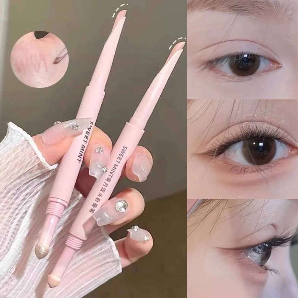 Bent Moon Sleeping Silkworm Pen Double Headed Waterproof 3-second Stereoscopic Eye Makeup Anti Sweat and Non Sdging Cosmetics X250726