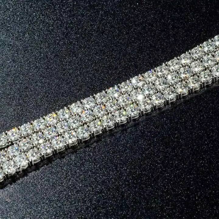 5mm Hip Hop Necklace Custom VVS Moissanite Tennis Chain With 925 Silver Necklace Bracelet for Women Men