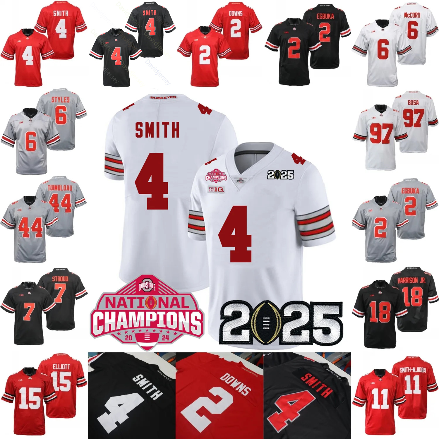 Jeremiah Smith Football Jersey Julian Sayin Caleb Downs Sonny Styles Carnell Tate Tavien St. Clair Brandon Inniss