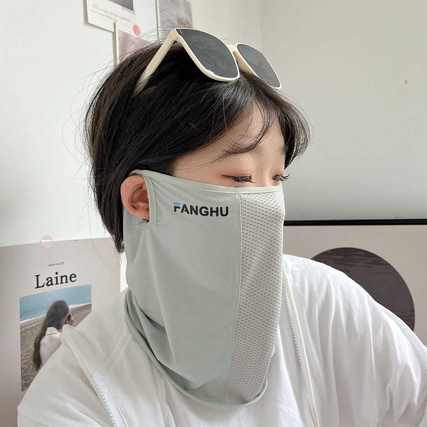 Summer UV Protection Sunscreen Mask Face Scarf Cycling Sunscreen Silk Mask Face Cover Neck Wrap Cover Breathe Traceless Thin Z250725