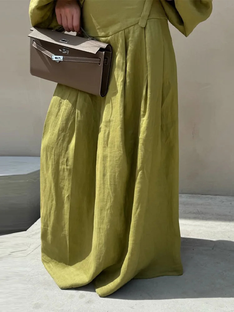 Elegant Womens Lace Up Shirts Skirts Suit Long Sleeve Loose Solid Lady Sets 2025 Summer Fashion 2 Pieces Set Women Vacation 250725