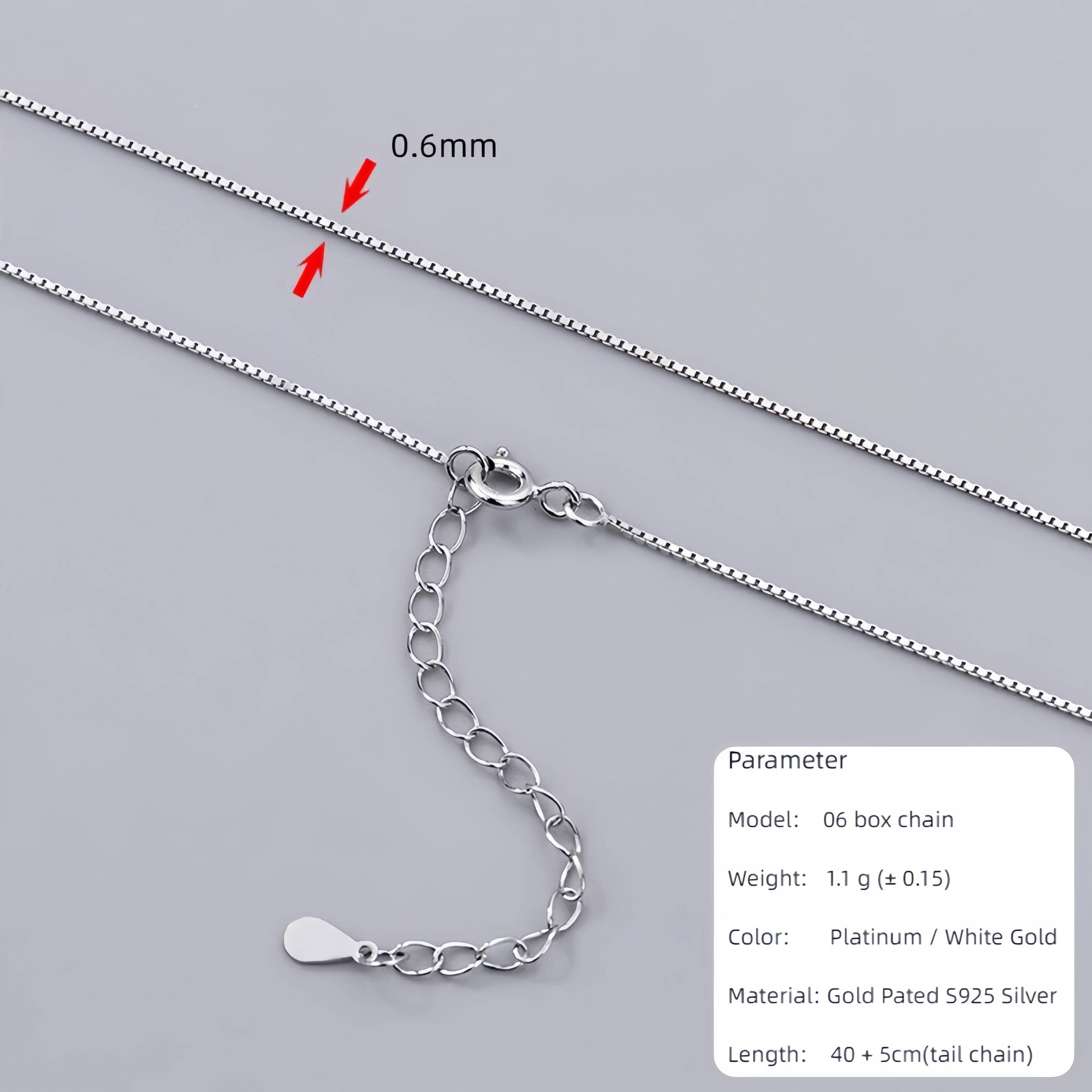Gold Plated Sterling Silver 925 Jewelry Chains Platinum Rose Gold Inogt Seed Ripple Starry Box Snake Cross Chain Necklace