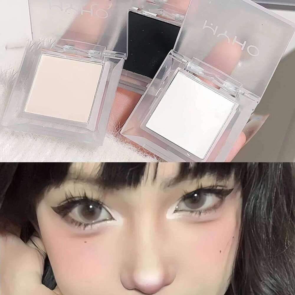 Punk Smoky Eyeshadow Bright Matte White Beige Eye Shadow Base Press Pigment Long Lasting Shimmer Black Makeup Palette