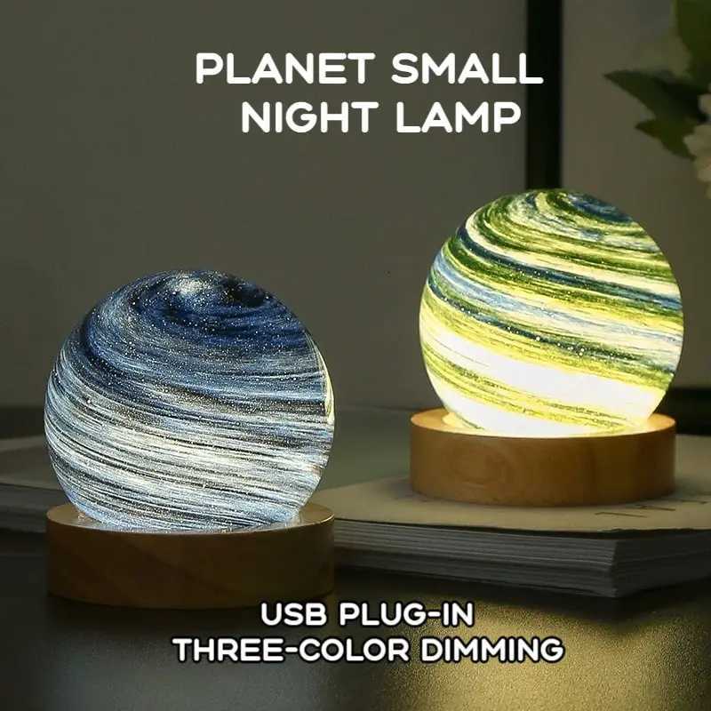3D Moon Glass Lamp USB Powered Planet Mini Night Light With Wooden Stand For Kids Girls Boys Friends Birthday Christmas Gifts XJ250725