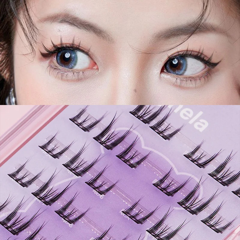 Menghela GlueFree False Eyelashes SolarFlower Style EasytoApply Segmented Clusters for Beginners FairyLike Lashes W 250714