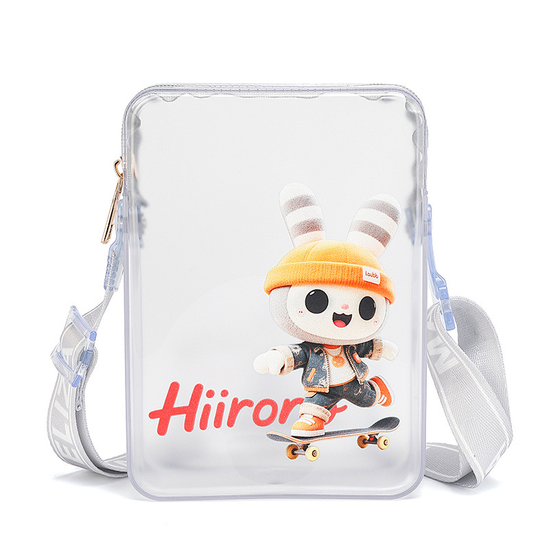 PVC Waterproof Transparent Women's Makeup Bag Handbag Free Shipping Designer New Cartoon Pattern Mobile Phone Storage Bag Luxury Shoulder Bag Cas