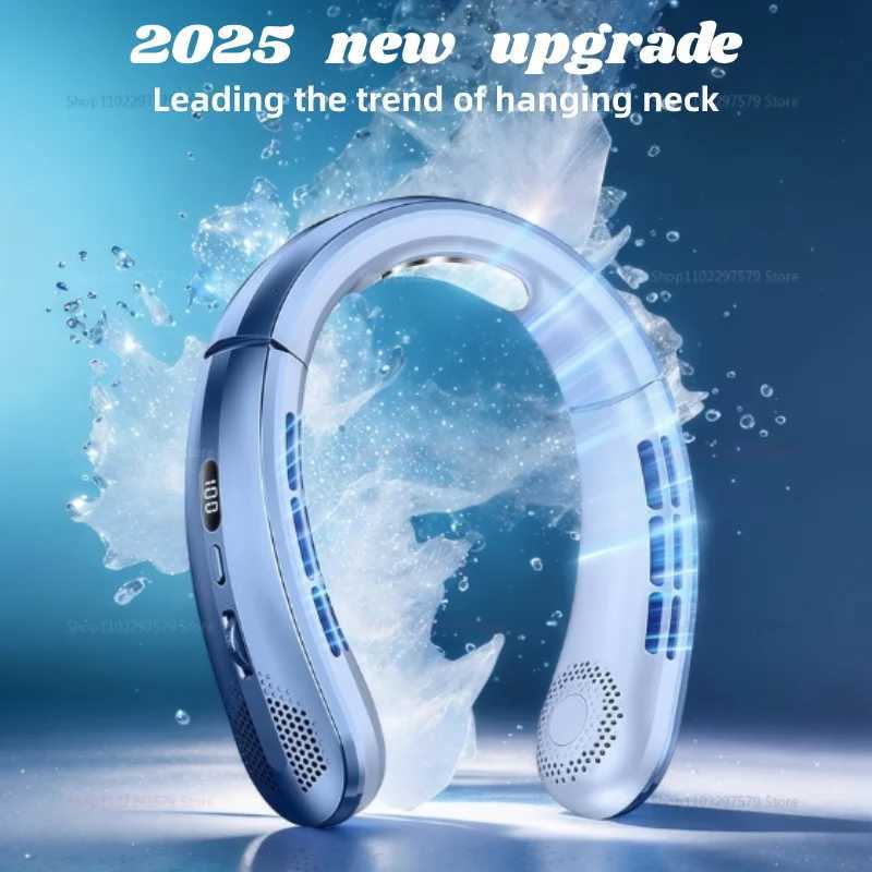 New Air Conditioner Portable Rechargeable Semiconductor Refrigeration Leafless Outdoor Mini Halter Neck Fan R250725