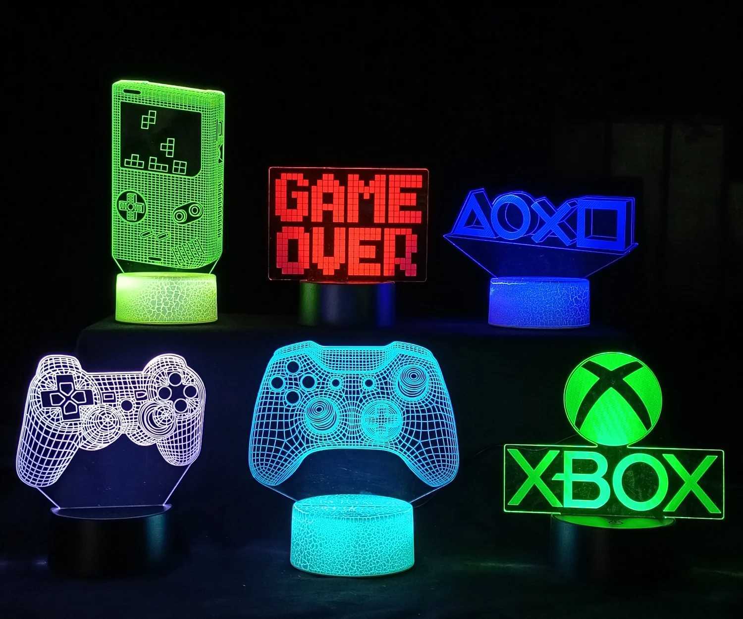 3D LED Gaming Party Setup Lamp Gaming Room Lamp Decoration USB Powered Night Light Table Lamp For Bedroom Decor Christmas Lights XJ250725