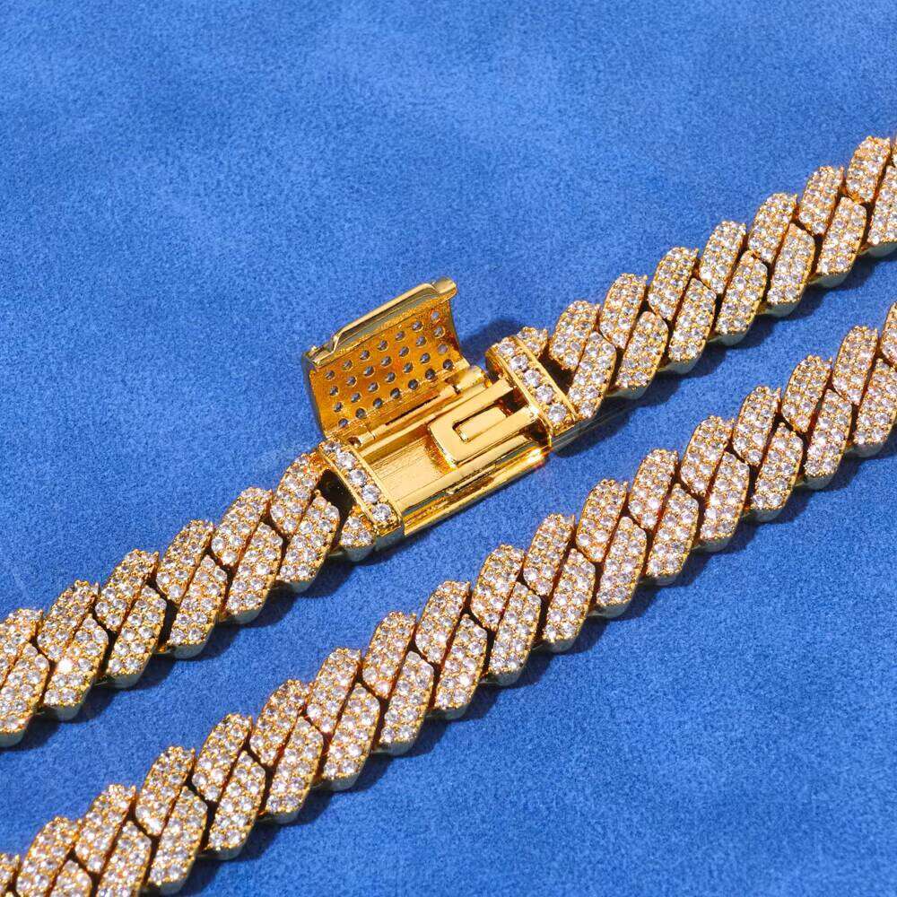 NUOYA 8MM Flip Button Hip Hop Sier Cuban Link Chain Bracelet Iced Out VVS Moissanite Fine Jewelry for Men Women