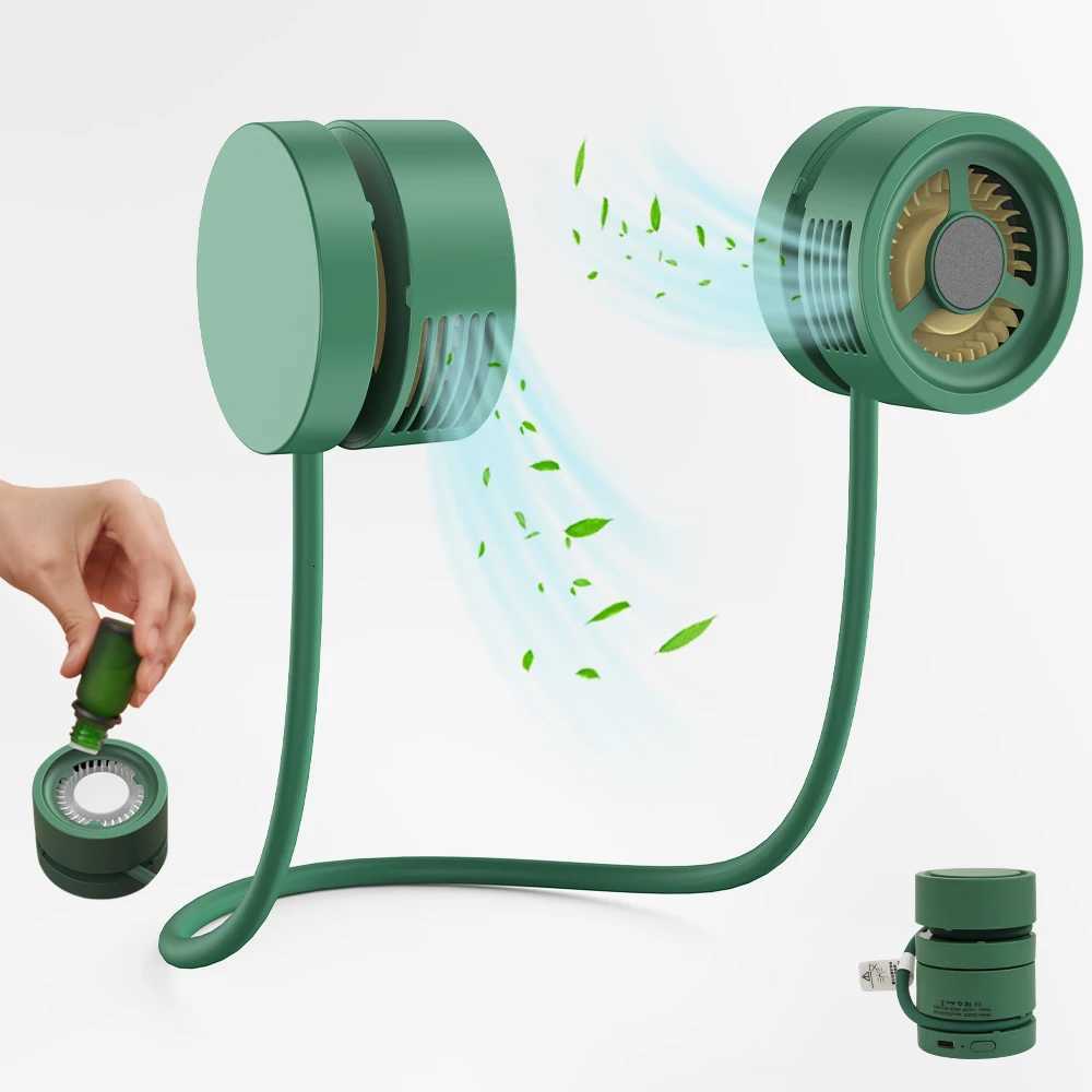 Fan Long Battery Life New Mini Neck Portable No Bladeless Hanging Neck Rechargeable Air Cooler 3 Speed Mini Summer Sport Fan R250725