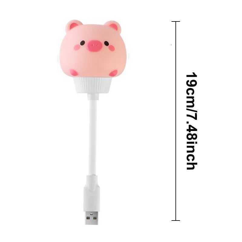 USB Night Light LED Cute Cartoon Night Lamp Bear Chick Kitten Remote Control for Baby Kid Bedroom Decoration Bedside Lamp XJ250725