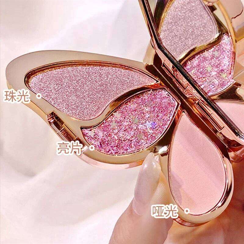 Butterfly Eye Shadow Six Eyeshadow Palette Easy to Color Glitter Long Lasting Make-up For Women Korean Cosmetics Makeup