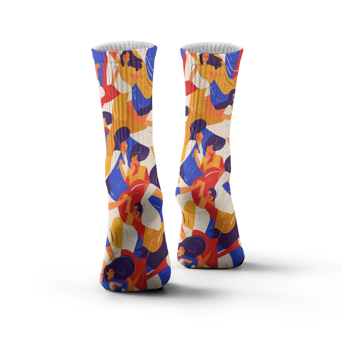 Vibrant Dancing Figures Unisex Tube Designer Socks C089