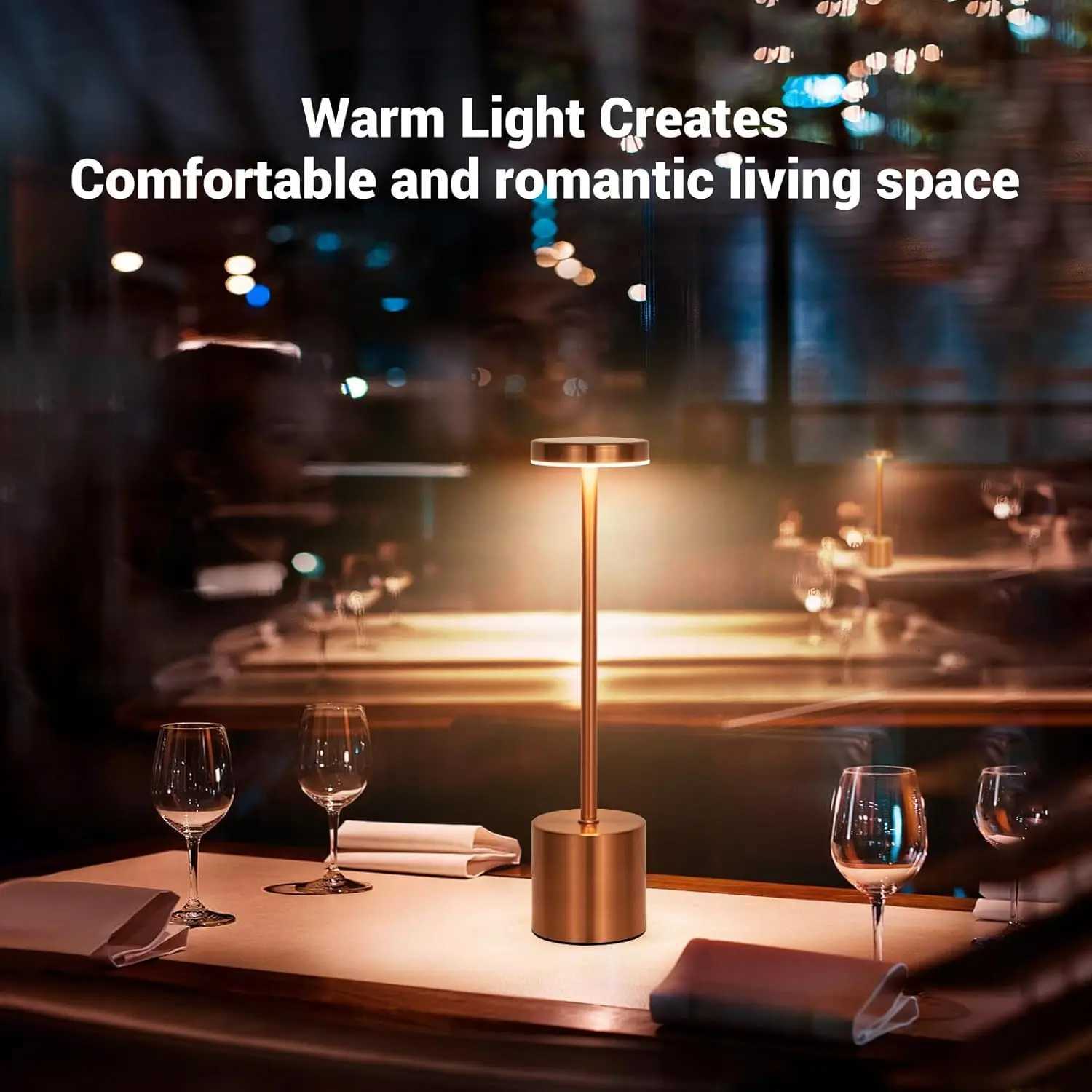 LED Table Lamp Touch Sensor Rechargeable Desktop Night Light Wireless Reading Lamp for Restaurant Hotel Bar Bedroom Decor Light XJ250725