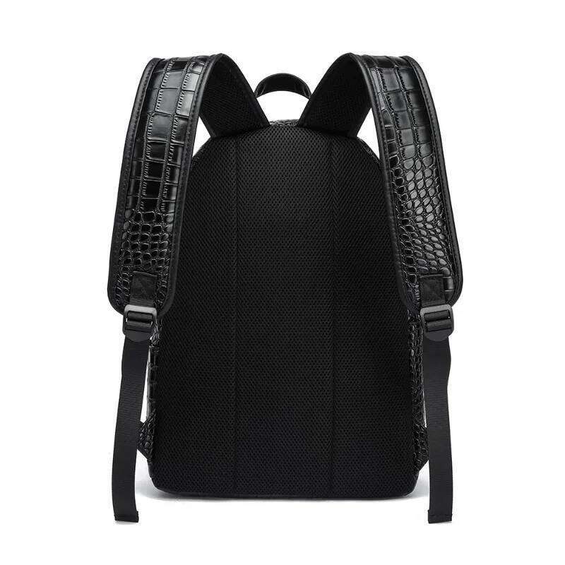 Fashion Backpack Alligator PU Leather for Men Laptop Bags Large Capacity Travel Backpacks Student Schoolbag