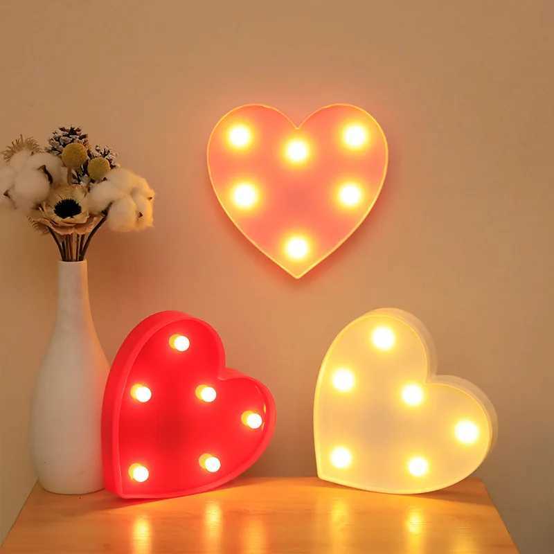 Romantic Valentines Proposal 3D LED Letter Sign Night Light Heart Marquee Table Lamp Lanterns Lamp for Christmas Wedding XJ250725