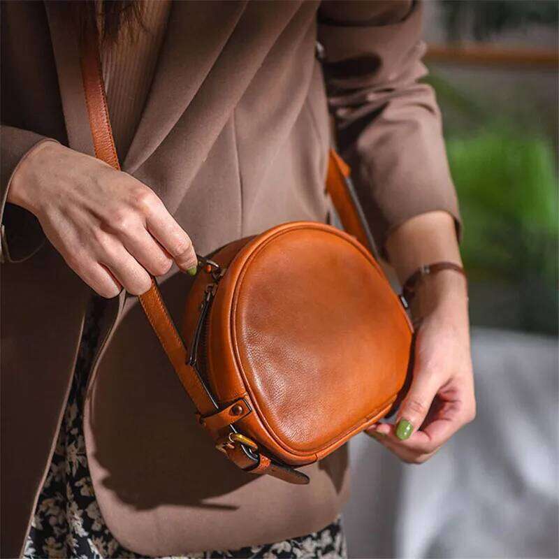 PNDME Simple Designer Genuine Leather Ladies' Small Shoulder High Quality First Layer Cowhide Women's Crossbody Bag