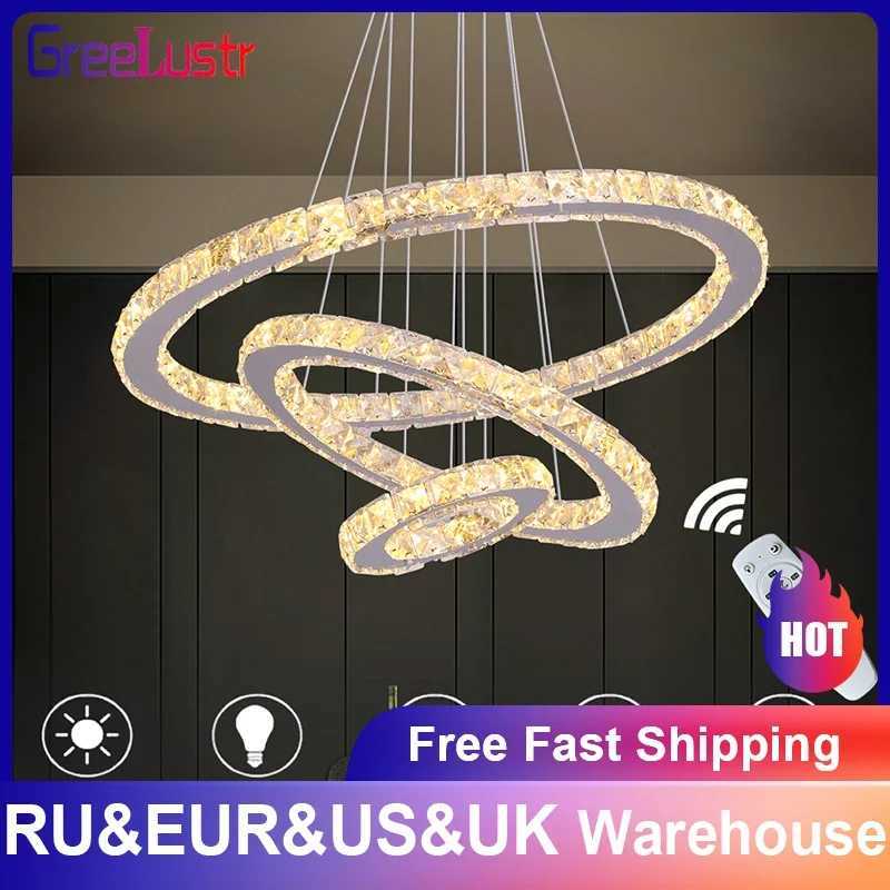 Crystal Chandelier Light Living Room Remote Control Bedroom Pendant Lamps Dining Table K9 Chrome Lustre Ceiling Lamps LuminairesXJ250725