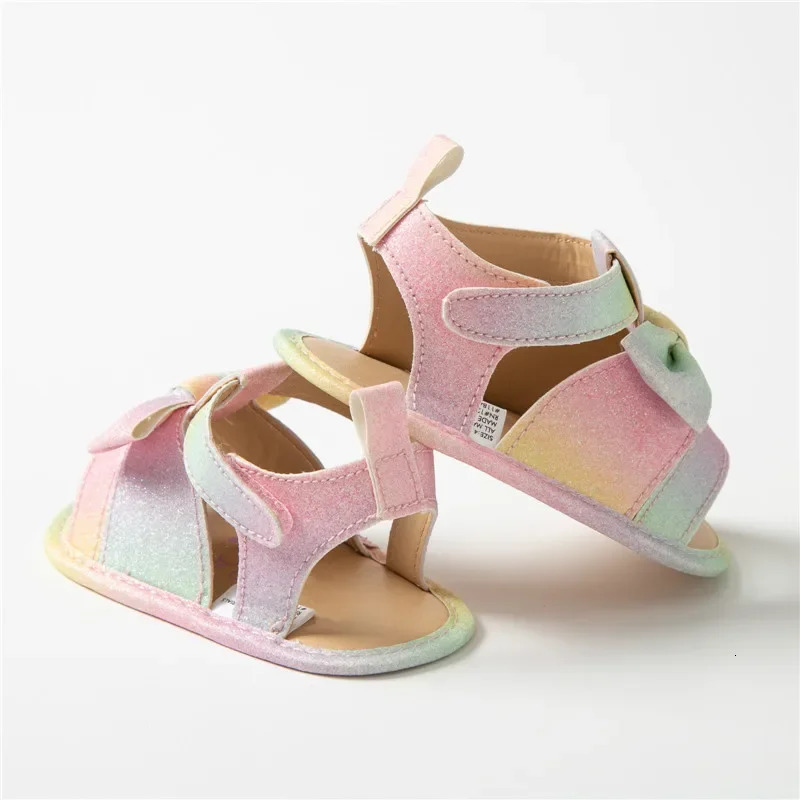 Fashion 018M born Pink Baby Shoes Soft Rubber Sole AntiSlip Sandals Casual Princess First Walkers 250725