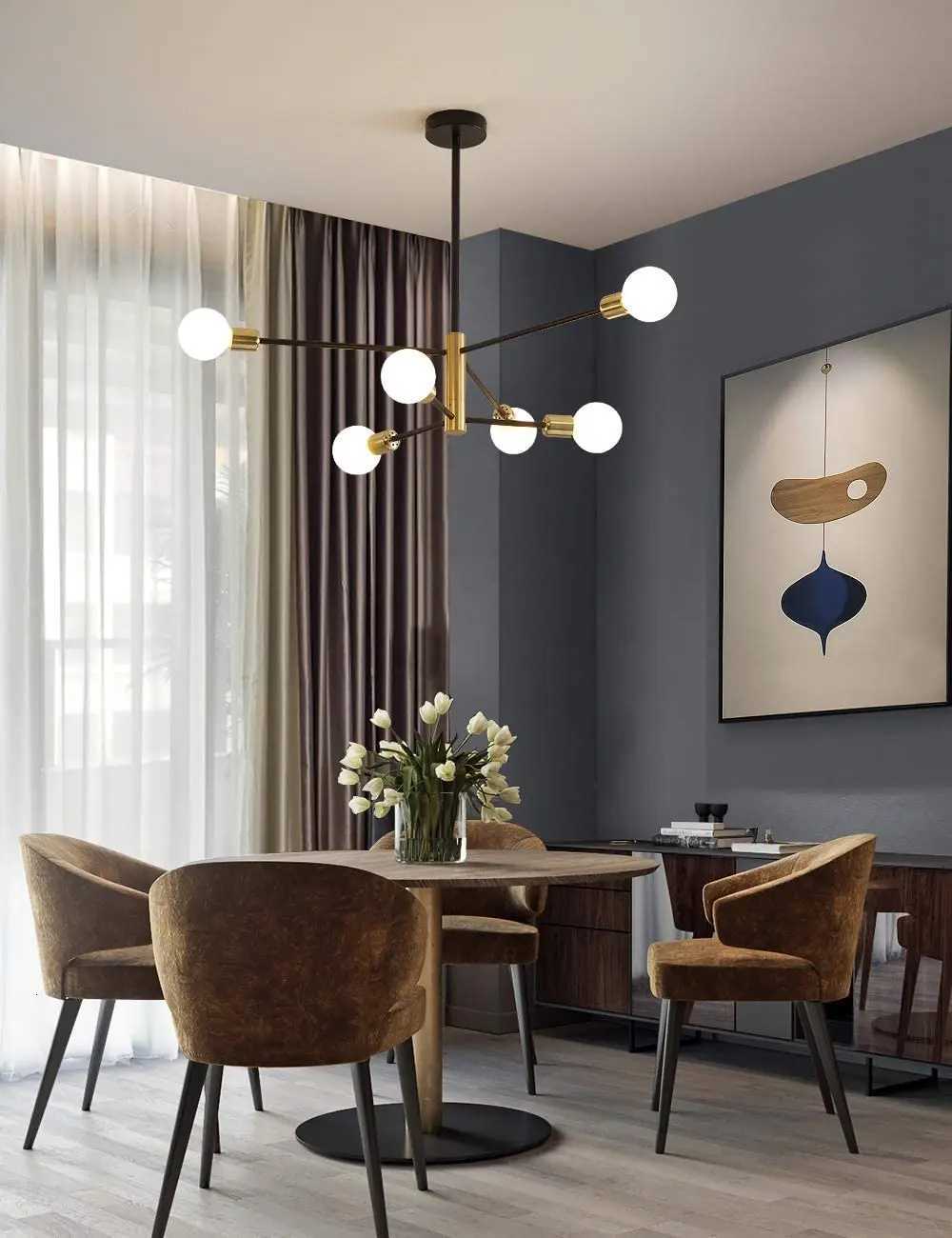 Magic Bean Molecular Chandelier Lights Rotatable Adjustment Luxury Brass Color Living Dining Room Bedroom Ins Wind LampsXJ250725