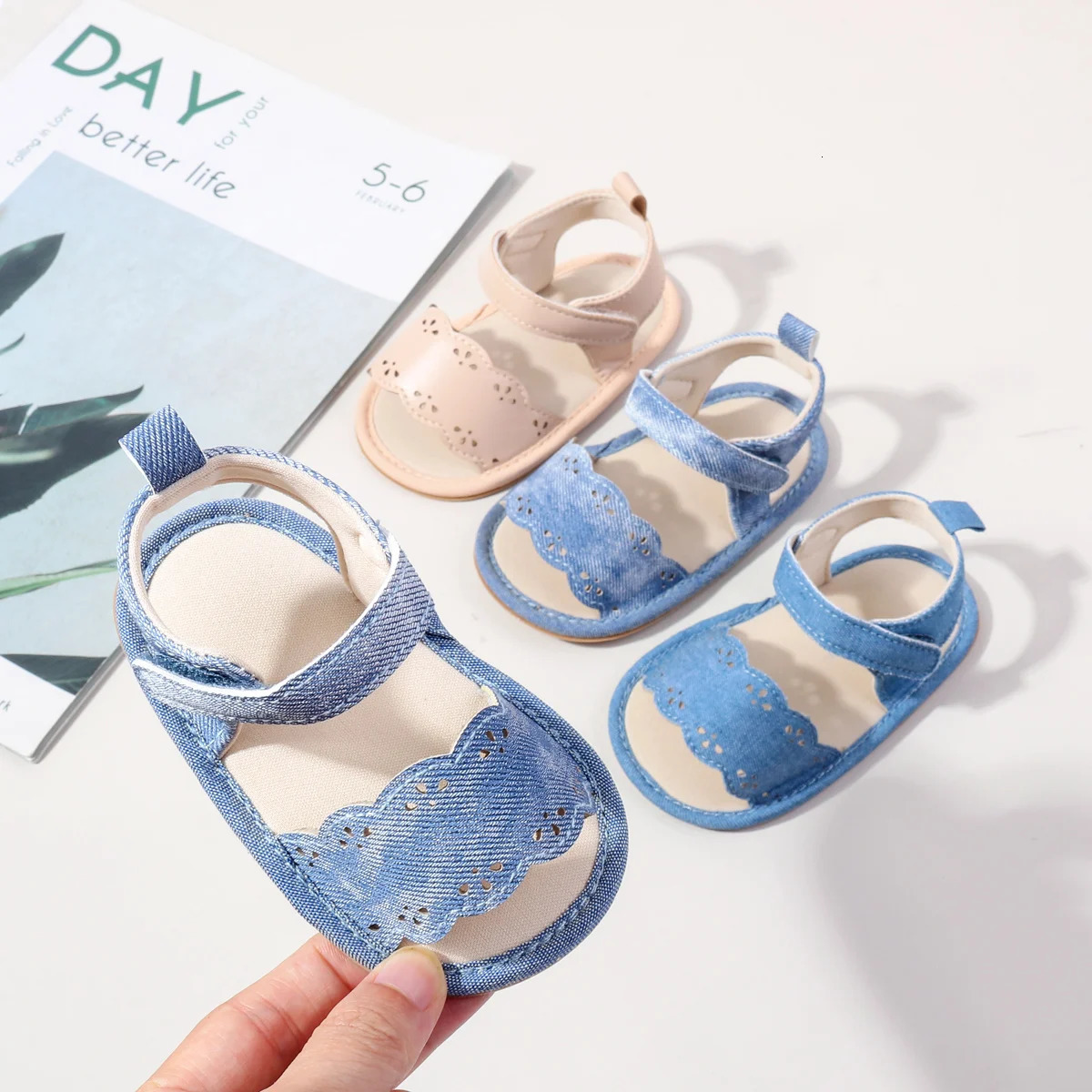 Summer Denim Style Toddler Shoes for Baby Girls First Walking Hollow Out TPR Sole High Quality Sandals 018 Months 250725