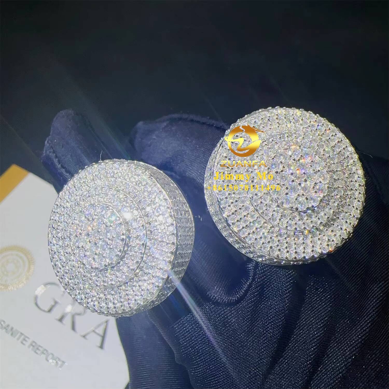 Ready to Ship Iced Out Luxury Big Hip Hop Rapper Jewelry 925 Sterling Silver Vvs Moissanite Diamond Iced Out Men Man Ring