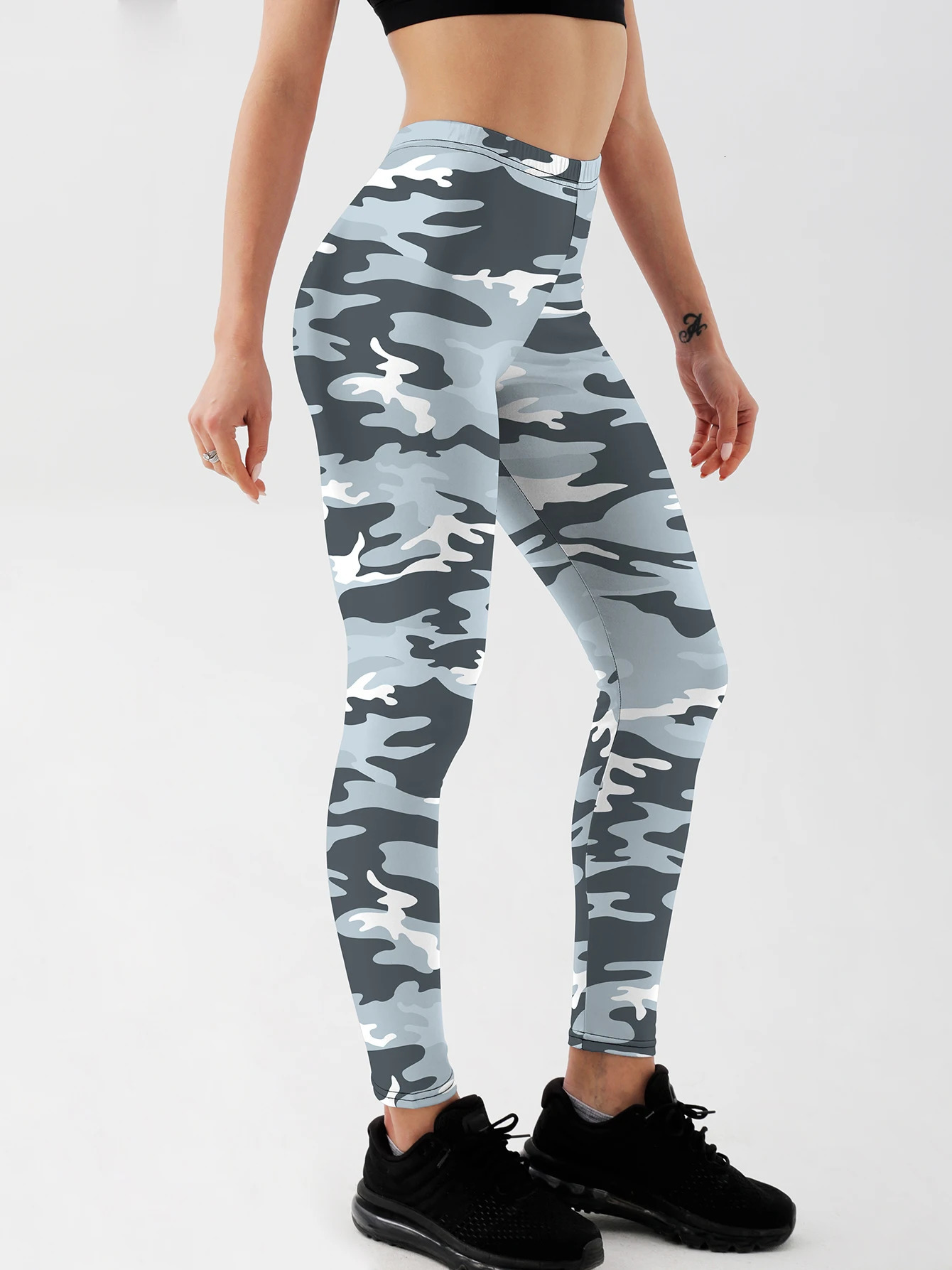 Fashion Women camouflage Leggings For Fitness High Waist Gym Legging Push Up navy 250725
