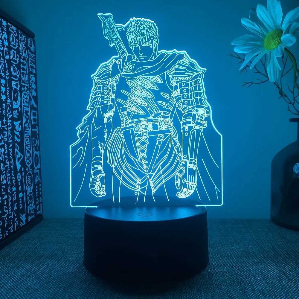 Anime Led Light Berserk Guts Figure for Bedroom Decorative Night Light Birthday Gift Kids Room 3d Table Lamp Manga Berserk XJ250725