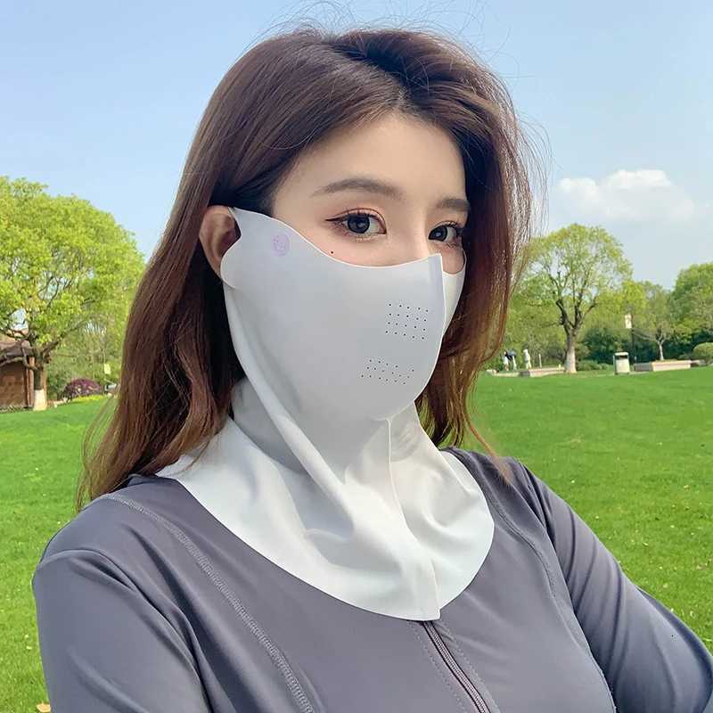 Outdoor Cycling Mask Summer UV Protection Sports Neck Scarf Women Imitation Silk Face Mask Cover Sunscreen Dustproof Z250725