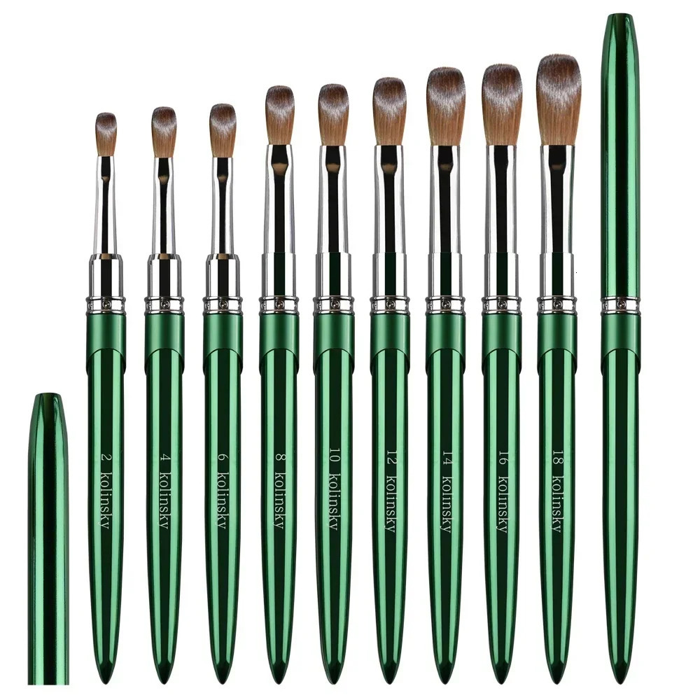 High Quality Kolinsky Acrylic Nail Brush Product Metal 100% Pure Kolinsky Brush for Acrylic Nails Sizes 2-18 Nail Tool 250716