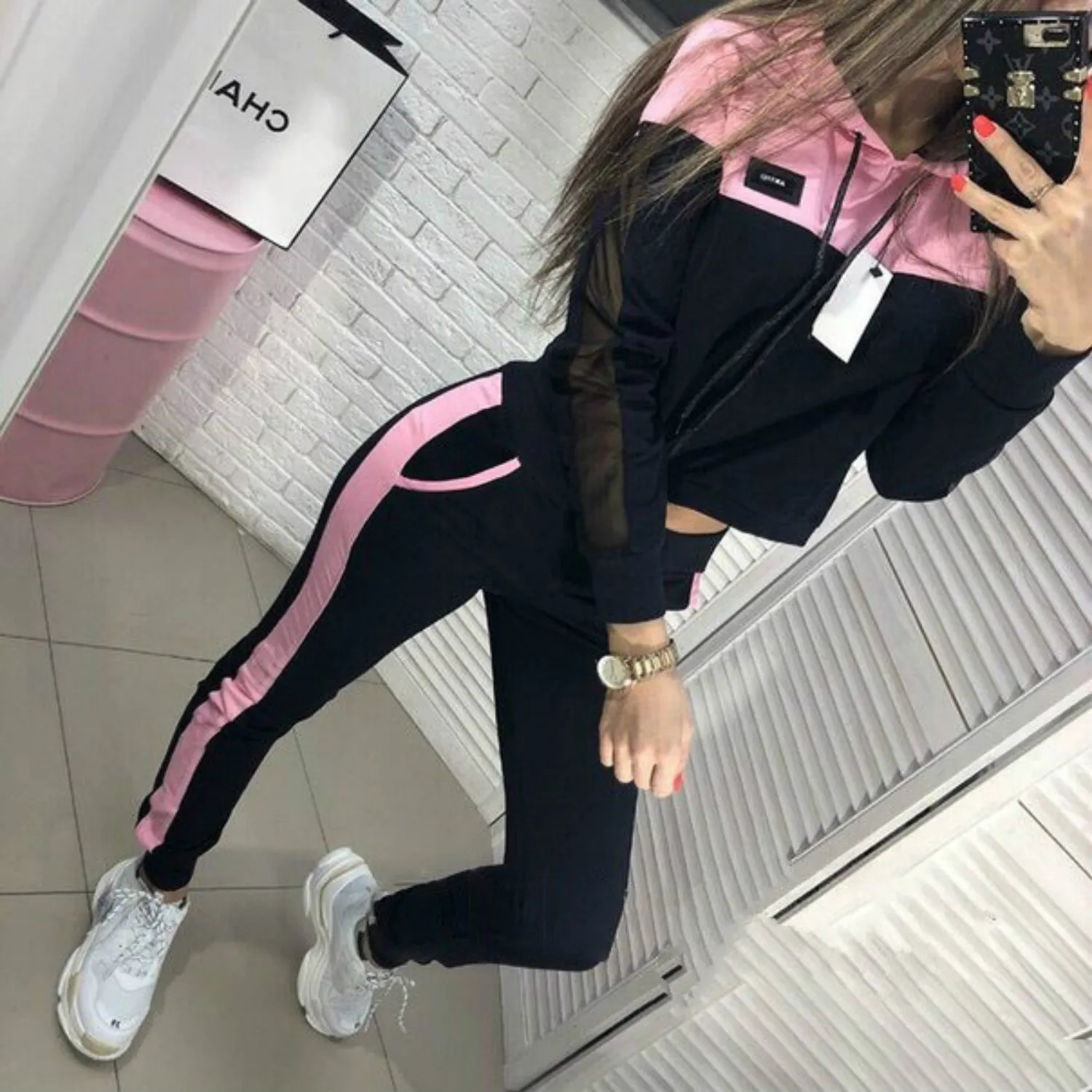 Striped Crop Top Hooded Tracksuit For Women Long Sleeve Sports 2pcs Set Autumn Sportstwear Womens Tracksuits Yoga Shirts 250717