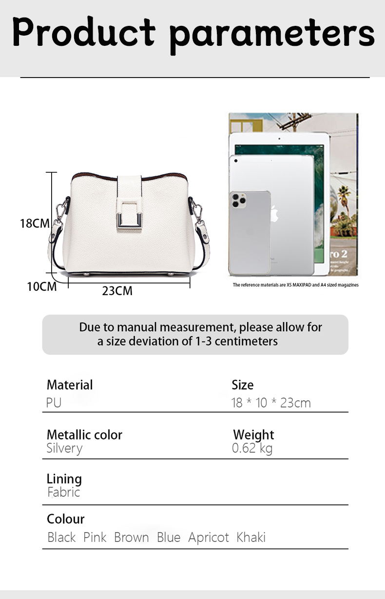 A high-end women's crossbody bag with soft leather, a large-capacity commuter bucket single-shoulder bag for women
