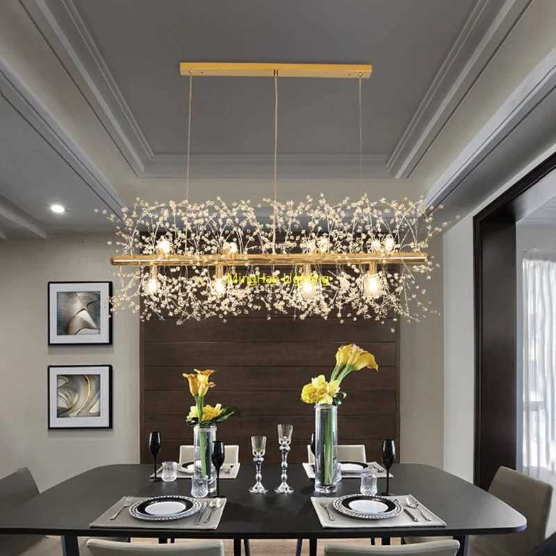 XCLuuHY Fireworks Chandelier Modern Crystal Stainless Steel Dandelion LED Ceiling Light Gold Chrome for Kitchen Dining BedroomXJ250725