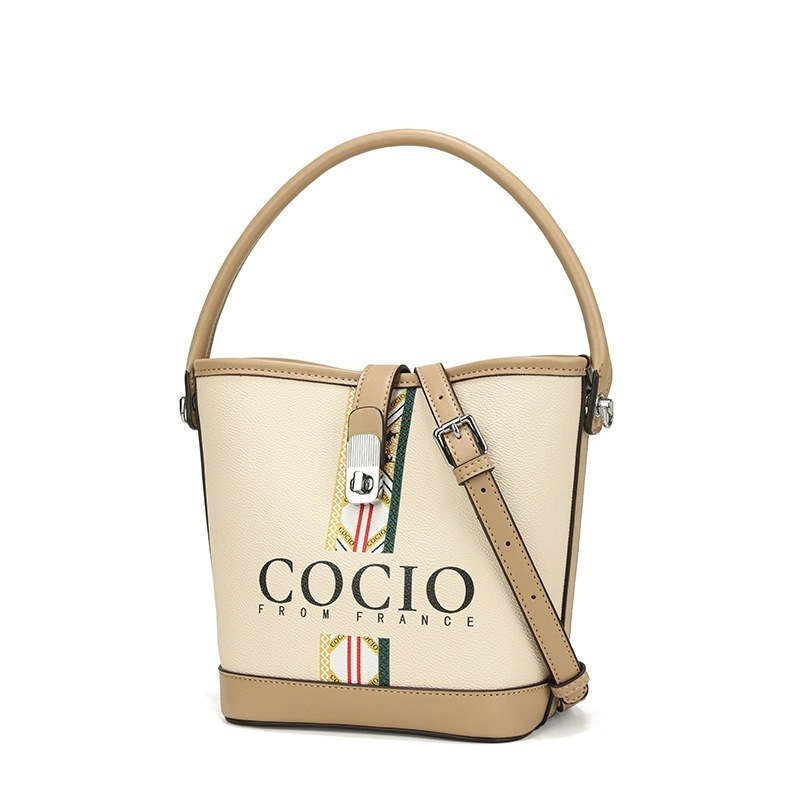 COCIO designer bag New light luxury leather bucket bag simple and versatile fashion handbag