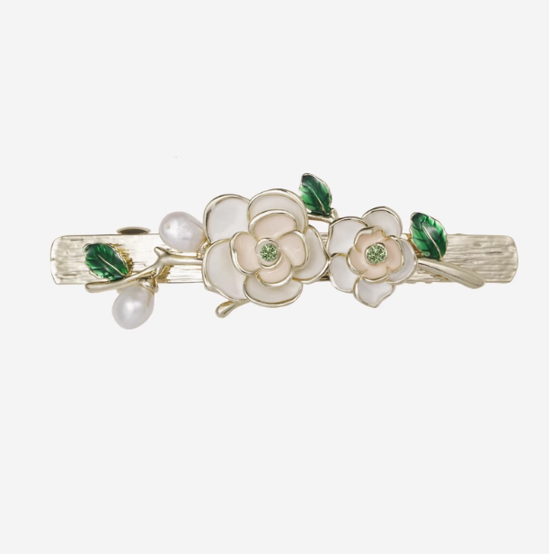 AiQILA Camellia hair clips rose hair clips high-end headwear straight clips women's clips small spring clips