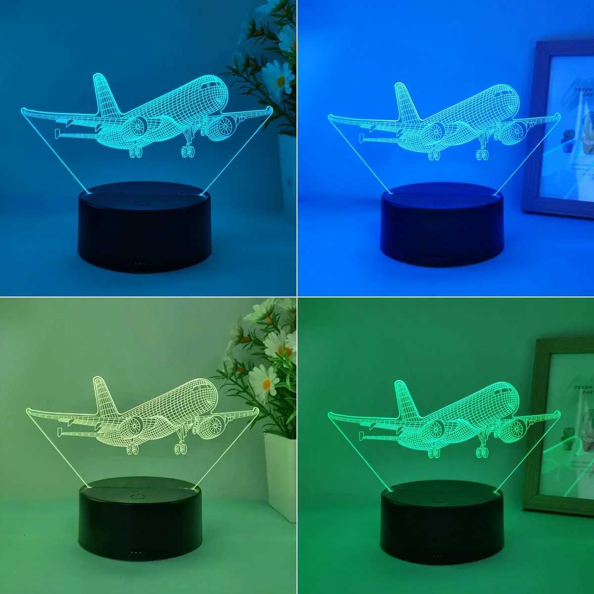 1pc aircraft model 3D night light USB interface gift for flying enthusiasts collection of table lights holiday decorative lights. XJ250725