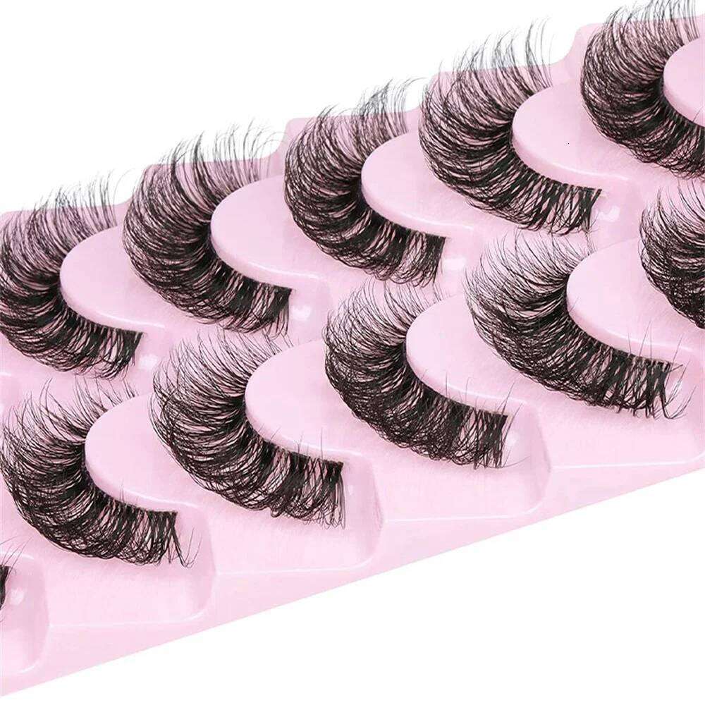 10 Pairs False 6D Super Fluffy Wispy Faux Mink Eyelashes Cat Eye Effect Dramatic Lashes Eyelash Extension Makeup X250725