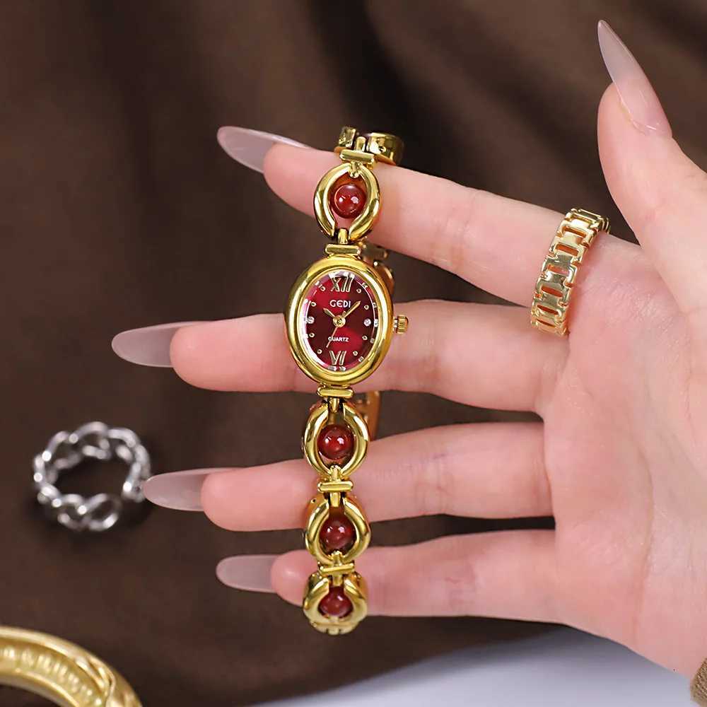 Ladies Watch Light Luxury Brand National Style Zu Green Bracelet Advanced Bead Waterproof Wen Fashion Quartz Wristwatches X250726