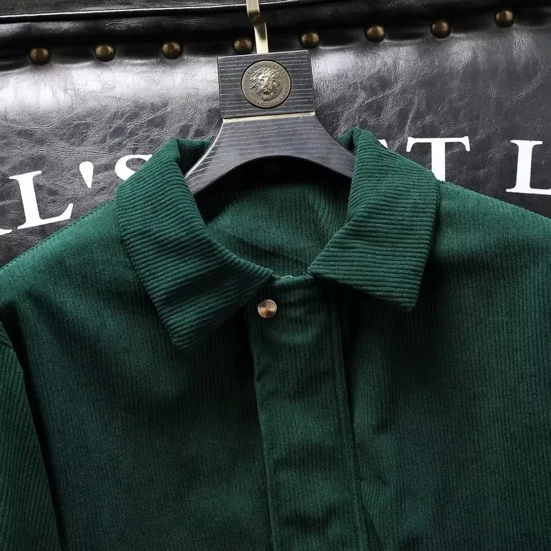 Men Leisure Corduroy Cargo Jacket Fashion Korean Slim Stylish Outfits High Quality Long Sleeve Vintage Pocket Coats 250725