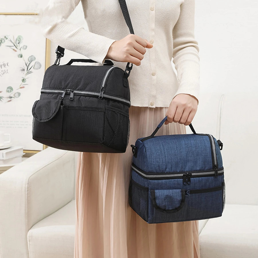 10L Portable Thermal Lunch Bag Food Box Durable Waterproof Office Cooler Lunch Box Ice Insulated Case Camping Oxford Dinner Bag 250723